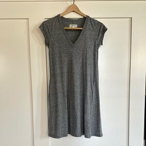 Current Elliott a-line T-shirt dress heather grey V-neck cap sleeve, size 0